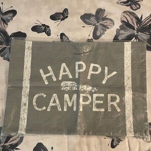 Pottery Barn Airstream “HAPPY CAMPER” Pillow Cover, NWT